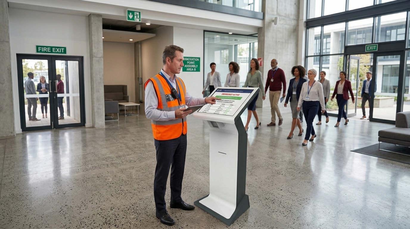 Every Second Counts: How K4B Visitor Management Kiosks Deliver One-Click Emergency Evacuation Lists